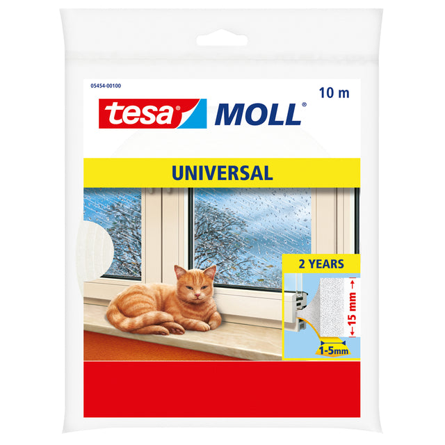 Tesamoll Zelfklevende Tochtstrip deur 10m x 15mm Wit