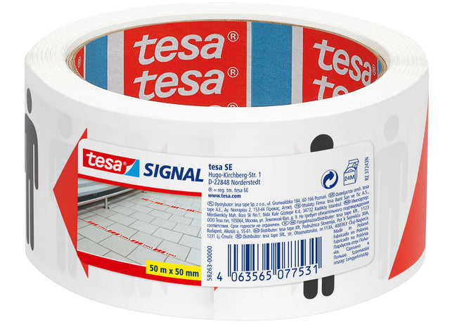 tesa SIGNAL Vloermarkeringstape 50mx50mm voor sociale afstand - 2