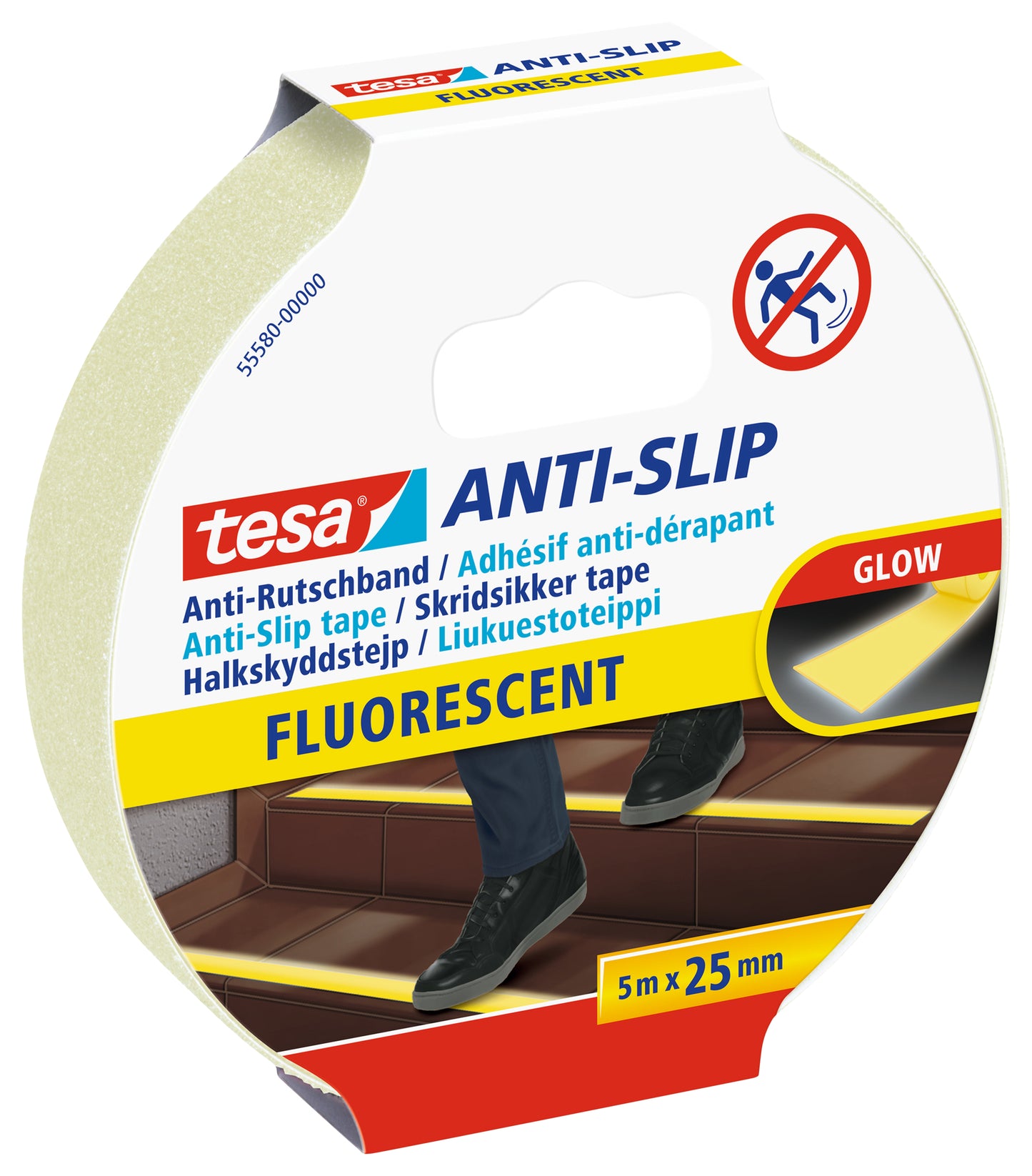 Tesa Antisliptape 5mx25mm Fluoriserend - UV- en Waterbestendig