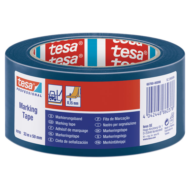 Markeringstape TESA 60760 PVC 50mmx33m blauw