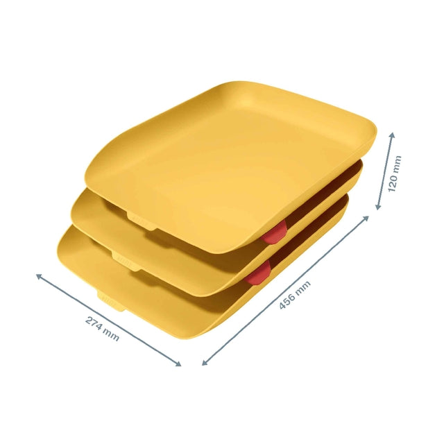Leitz Cosy Set van 3 A4 Brievenbakken Geel - 2