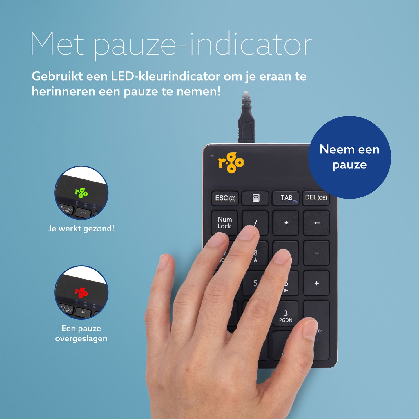 R-Go Ergonomisch Numpad Break Draadloos - 4