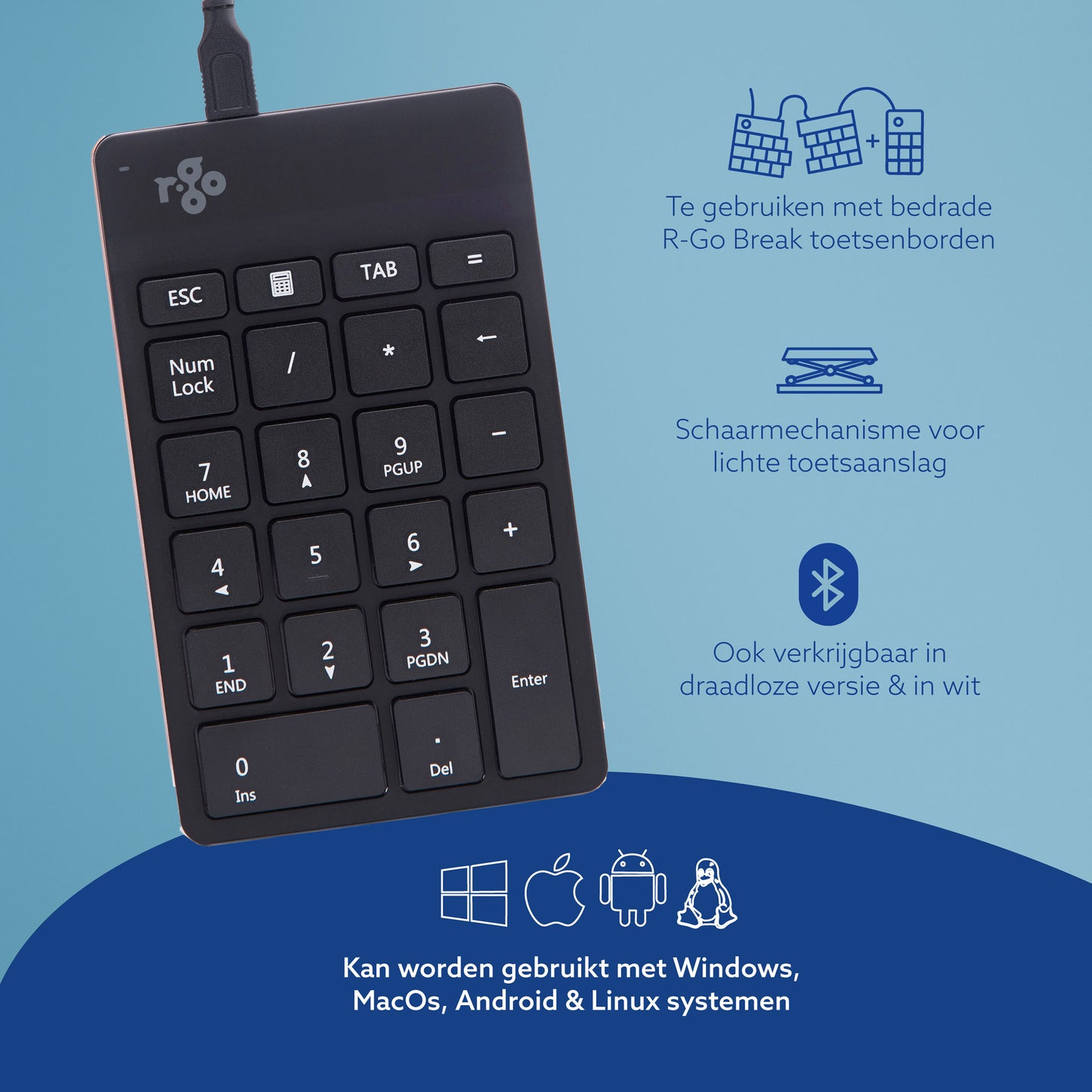 R-Go Ergonomisch Numpad Break Draadloos - 5