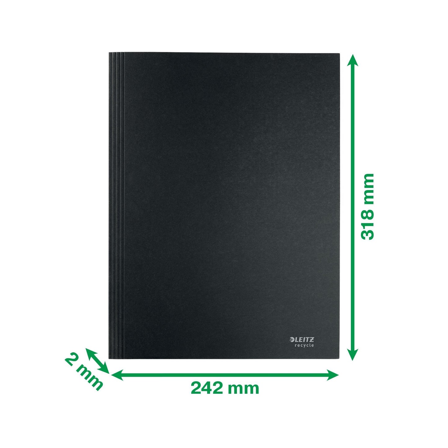 Leitz Recycle A4 3-Kleps Kartonnen Map, Zwart - 2