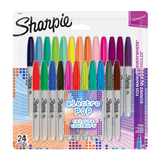Sharpie Electro Pop Viltstift rond 0,9mm, 24 stuks assorti
