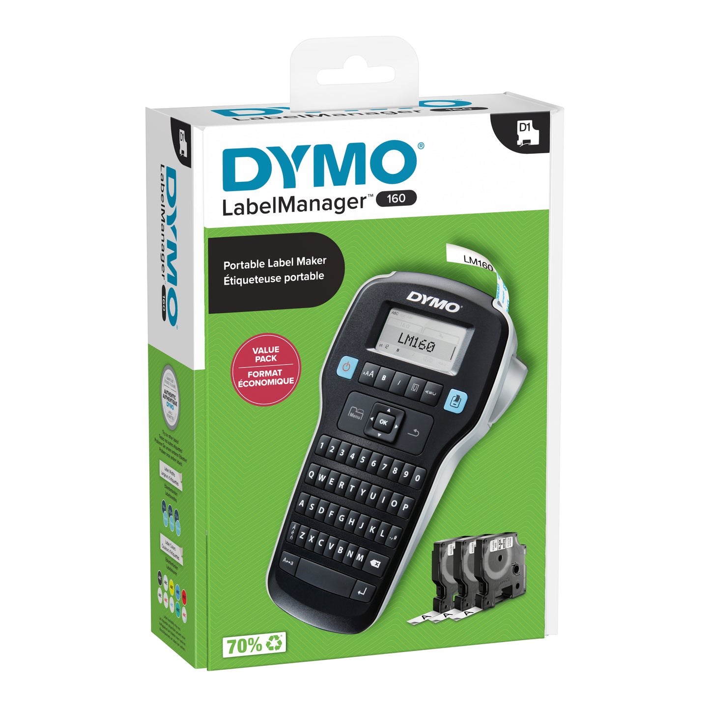 Dymo LabelManager 160 QWERTY Labelprinter, 12mm