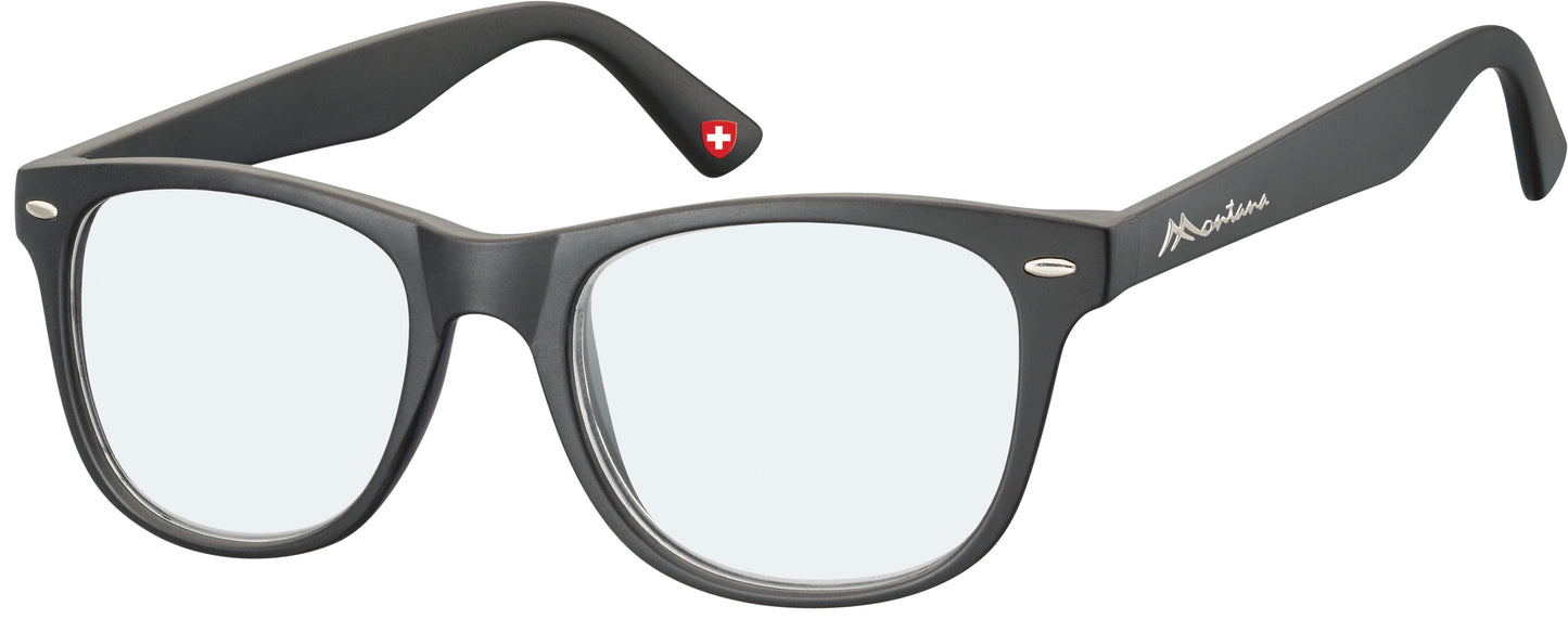Blue Light Filter Bril Montana +0.00dpt in Zwart