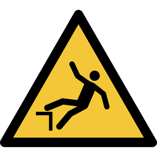 Pictogram Valgevaar 200x176 mm ISO 7010 geel-zwart