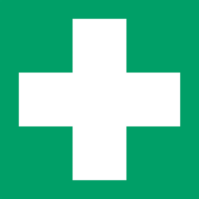 Informatiebord Pictogram EHBO 200x200 mm Groen-Wit ISO 7010