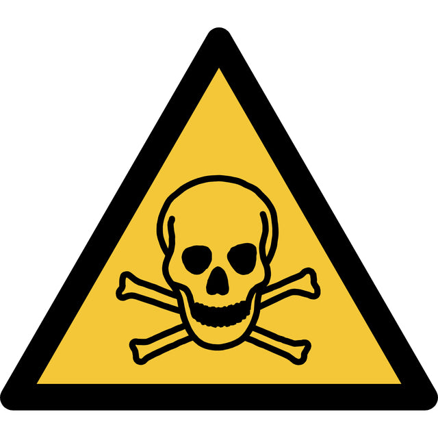 Pictogram Giftige Stoffen ISO 7010 200x176mm Geel-Zwart