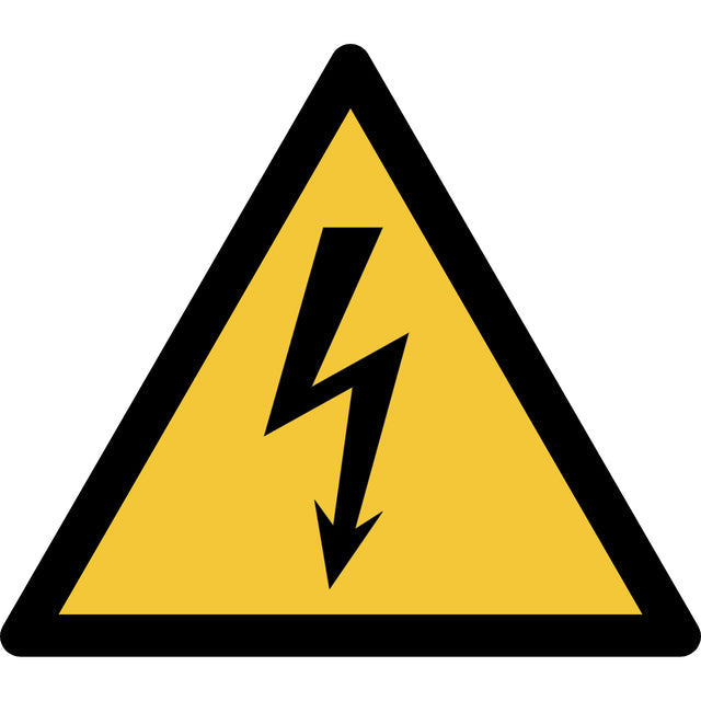 Elektrische Spanning Pictogram ISO 7010 Geel-Zwart 200x176 mm