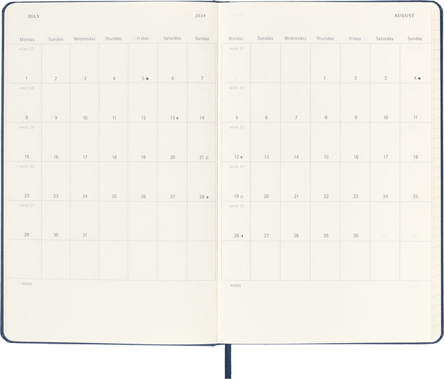 Agenda 2023/24 Moleskine Weekplanner 7 Dagen / 1 Pagina, XL 190x250 mm Zwart - 5