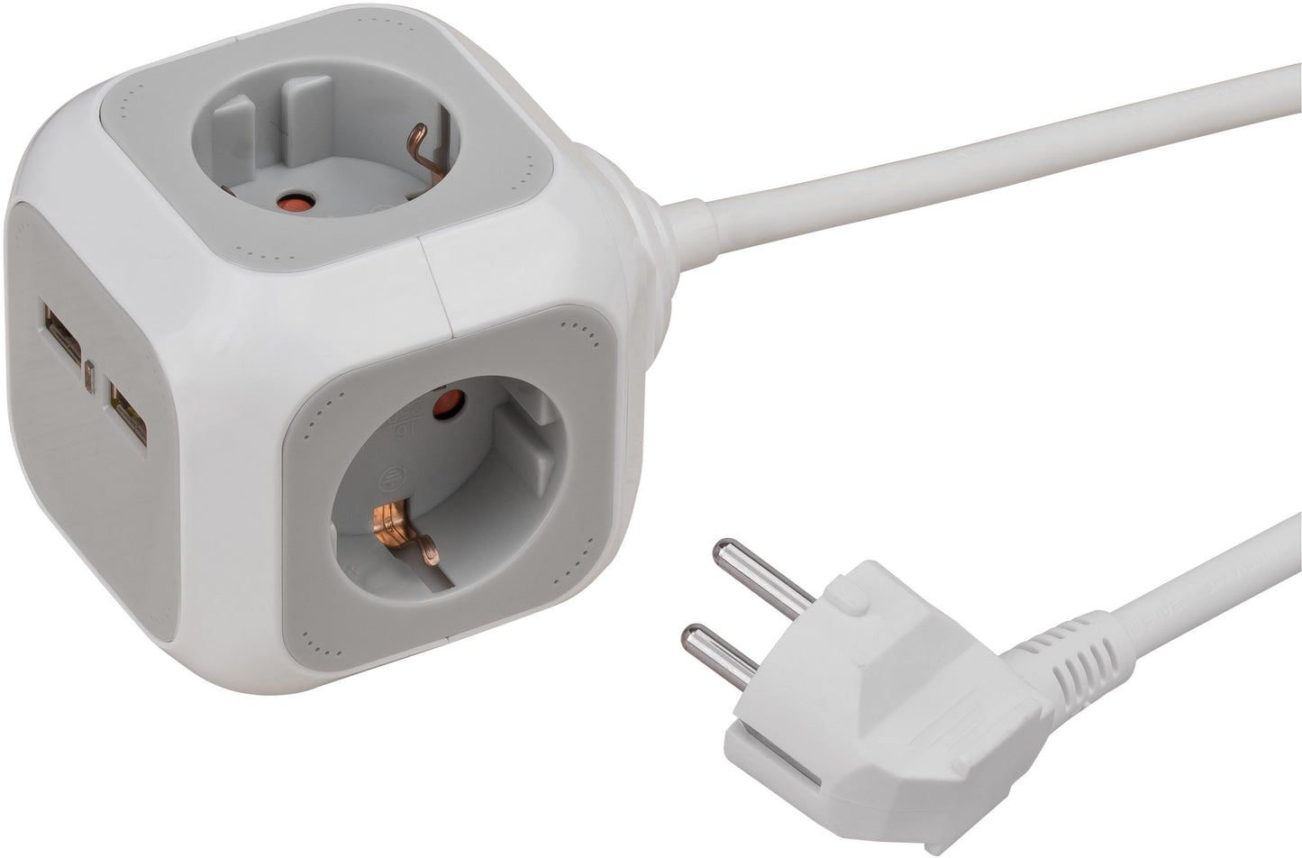 Stekkerblok Brennenstuhl 4-voudig met USB en 1,4m kabel