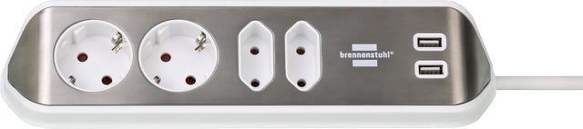 Stekkerdoos Brennenstuhl Estilo 4-voudig USB 2m wit