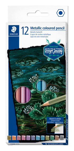 Stabilo Woody 880 Metallic 12 stuks, kleur blauw