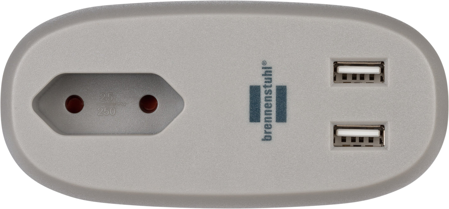 Brennenstuhl Sofa 1-voudig stopcontact met 2 USB-poorten en 3 meter kabel