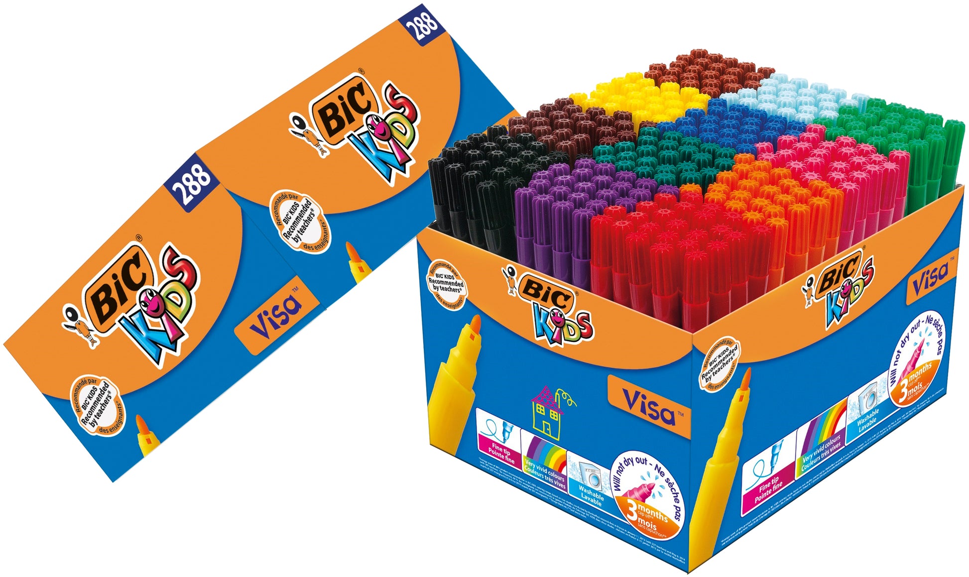 BIC Visa Schoolbox F Assorti Kleurviltstiften, 0,9 mm
