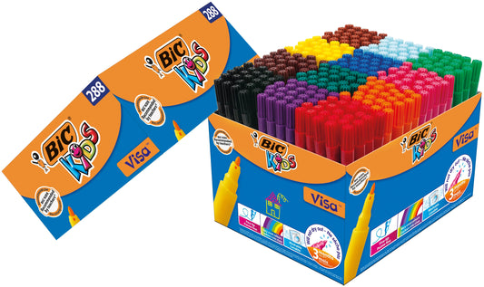 BIC Visa Schoolbox F Assorti Kleurviltstiften, 0,9 mm
