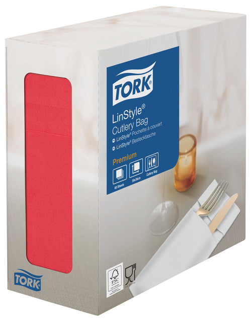 Servet Tork LinStyle® Pochette 21x9.5cm rood