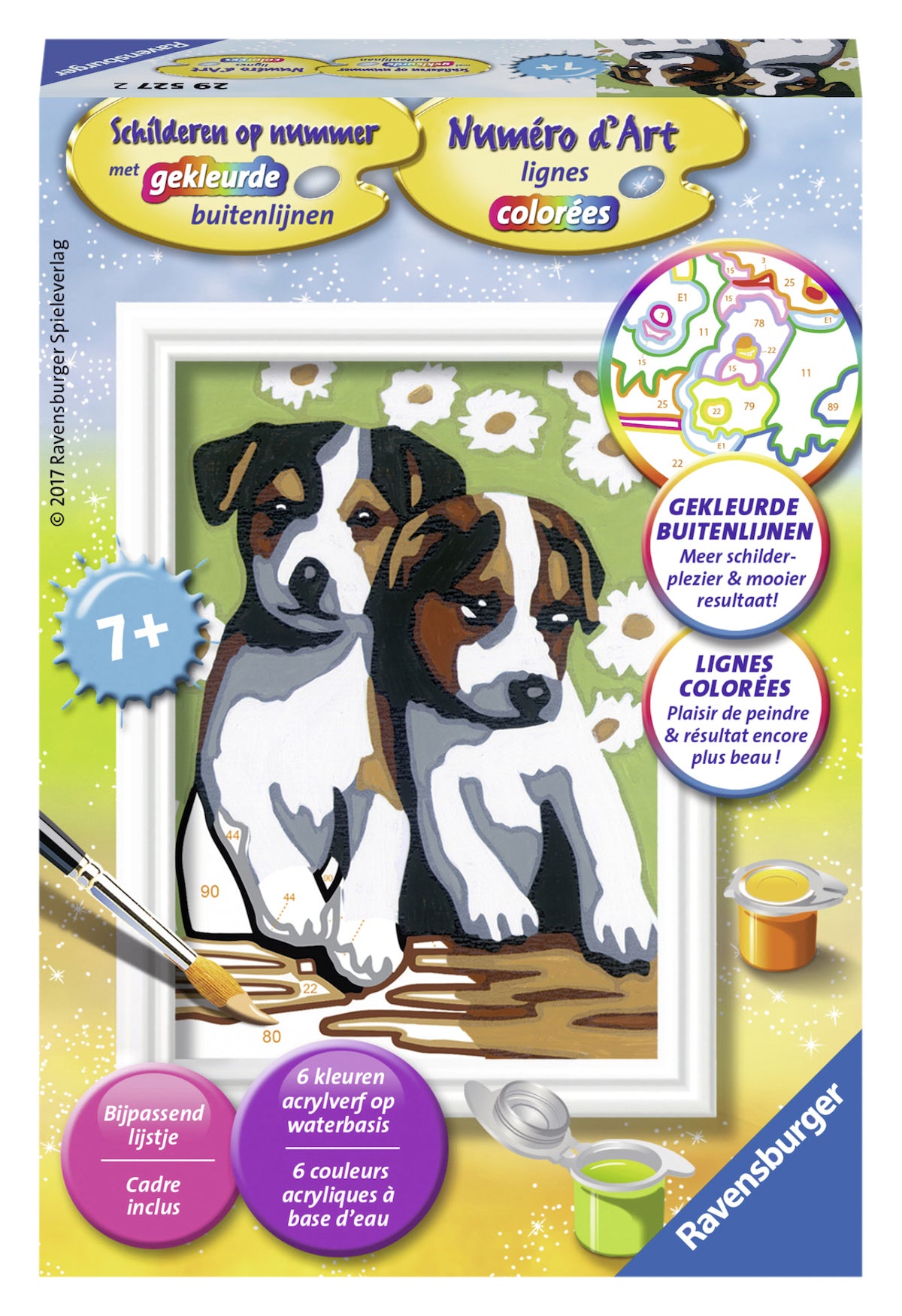 Schilderen op nummer Ravensburger Puppies - Complete set
