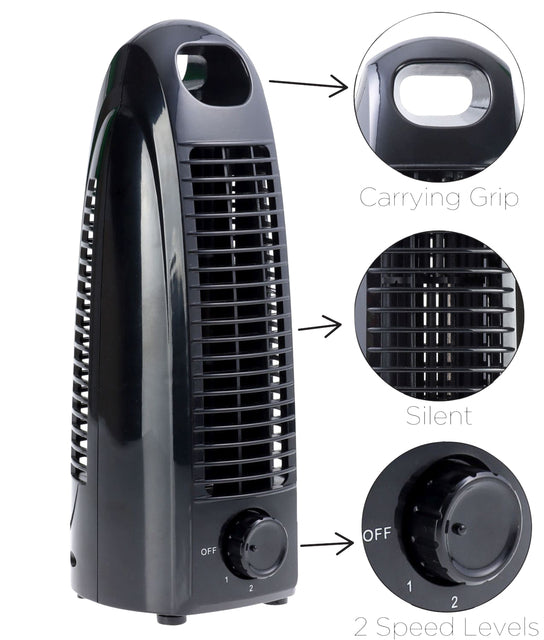 Opus Mini Torenventilator 2, zwart, 100W, 2 snelheden - 4