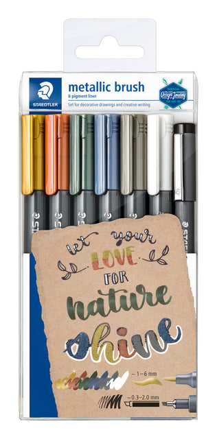Brushpen Staedtler metallic 7 kleuren
