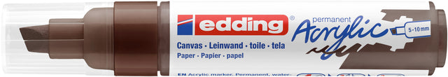 edding E-5000 Acrylmarker Breed Chocoladebruin, 5-10mm punt