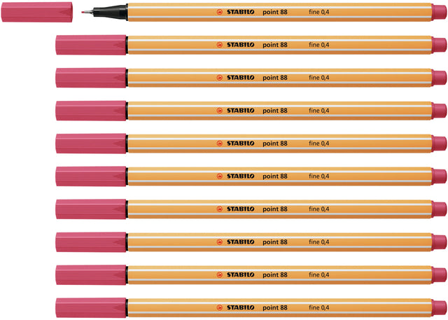 Fineliner STABILO point 88/49 F Aardbeienrood, 0,4mm - 3