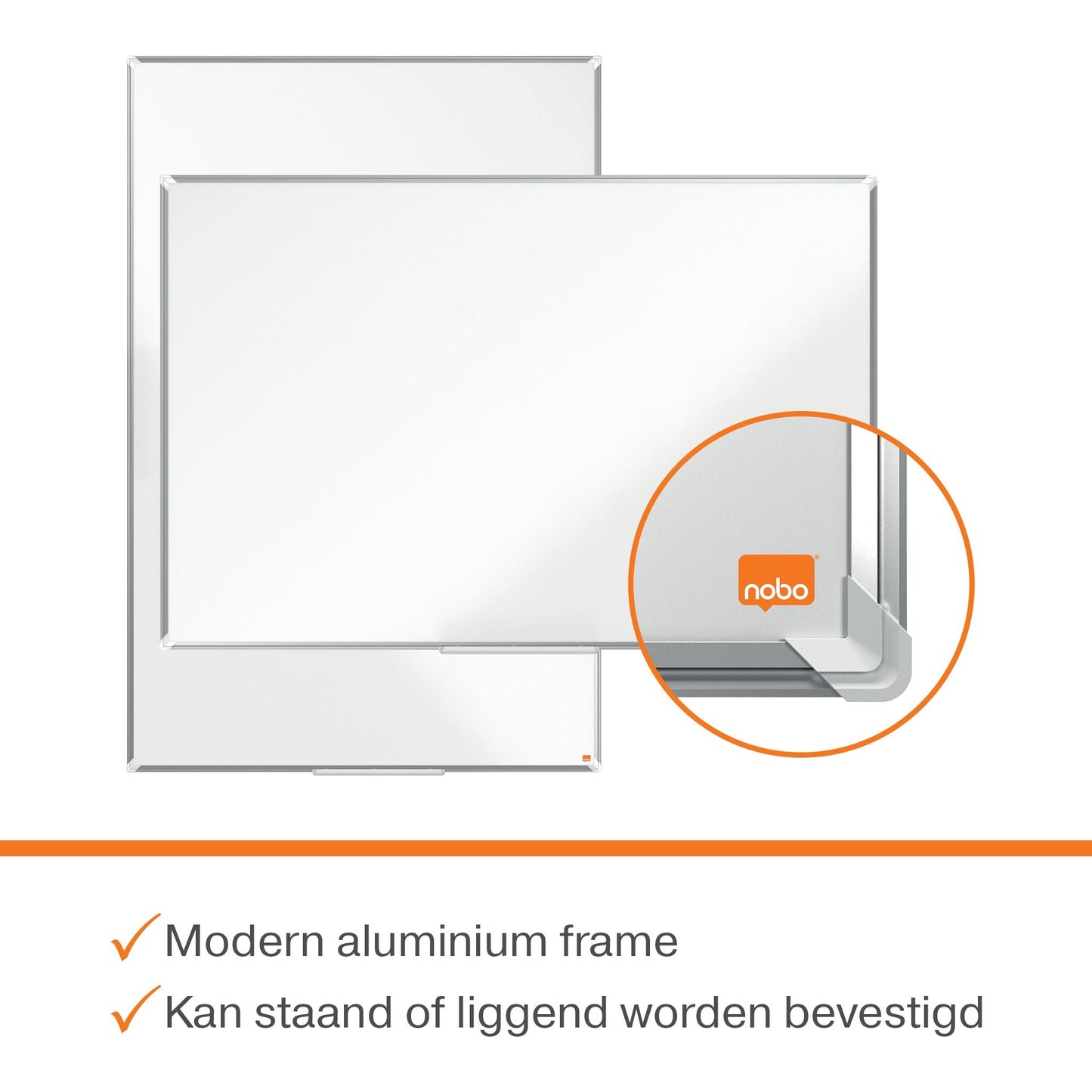 Nobo Premium Plus Whiteboard 900x600mm Staal - 5