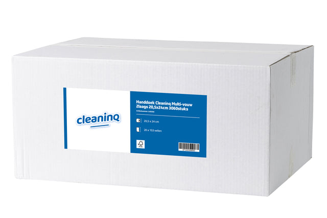 Cleaninq Multivouw Handdoek 2-laags 24x20.5cm 3060 stuks