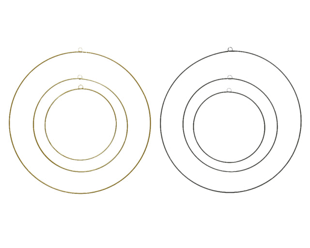 Set van Metalen Cirkelvormen met Hanger in Zwart of Goud