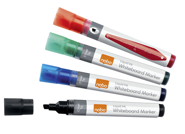 nobo liquid whiteboard marker schuin 4mm Assorti