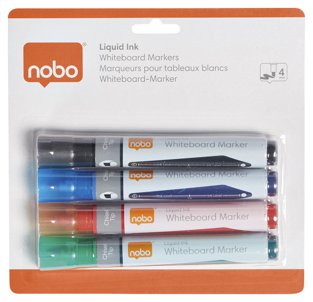 nobo liquid whiteboard marker schuin 4mm Assorti - 2
