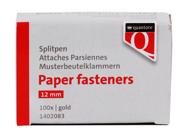 Splitpen Quantore 12mm goud, 100 stuks