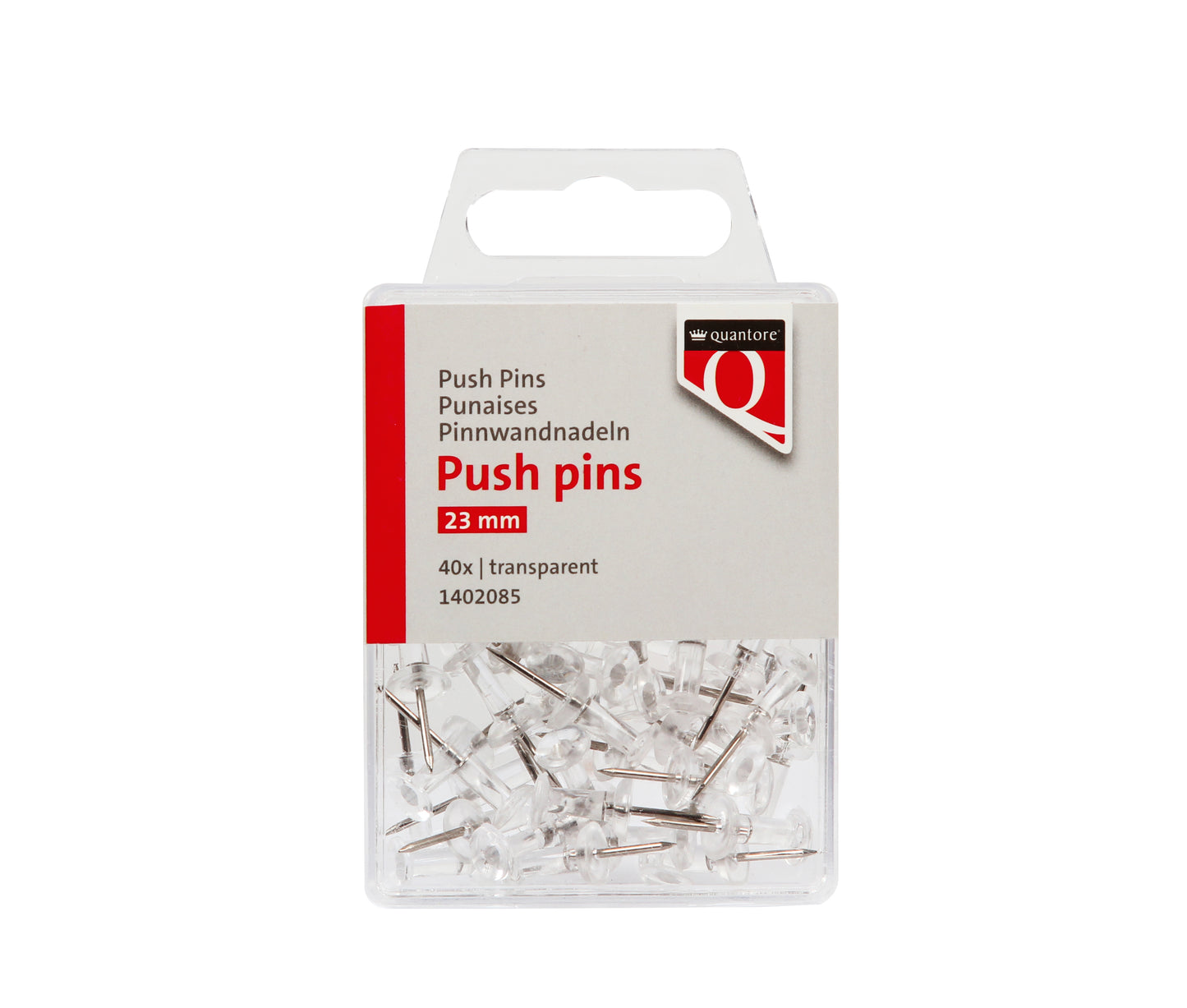 Transparante push pins Quantore, 40 stuks