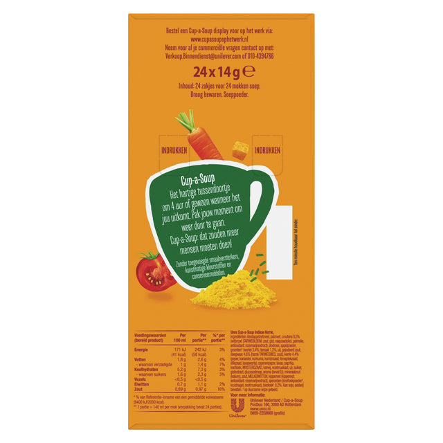 Unox Indiase Kerrie Cup-a-Soup 140ml - Kruidige soep in zak - 5