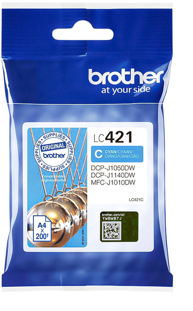 Brother LC-421C Blauwe Inktcartridge voor Hoge Capaciteit