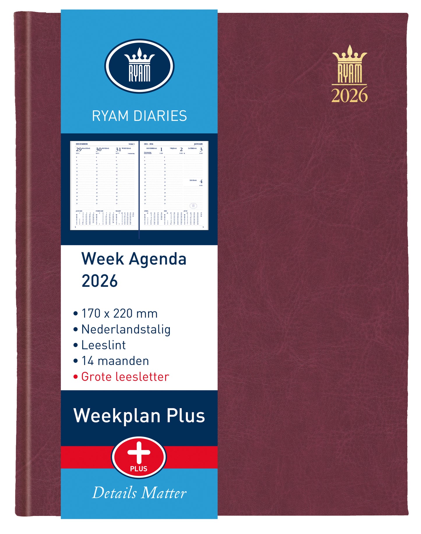 Agenda 2025 Ryam Weekplan groot letter 7d/2p - 2