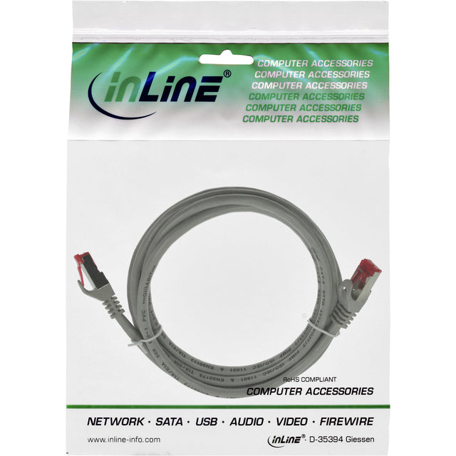 Kabel Inline Patch Cat.6 S/FTP 1m grijs, hoogwaardig netwerk - 2