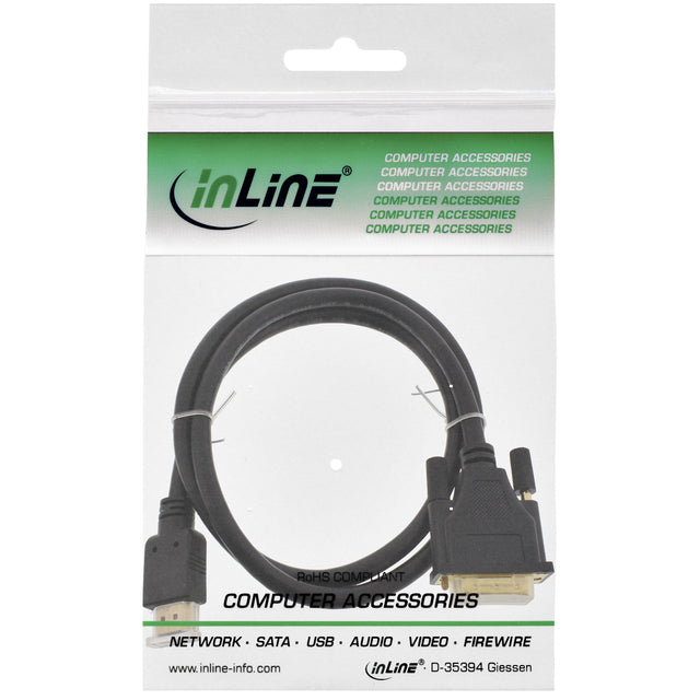 Kabel Inline HDMI DVI 18+1 Pin Mannetje/Mannetje 2 meter - 2