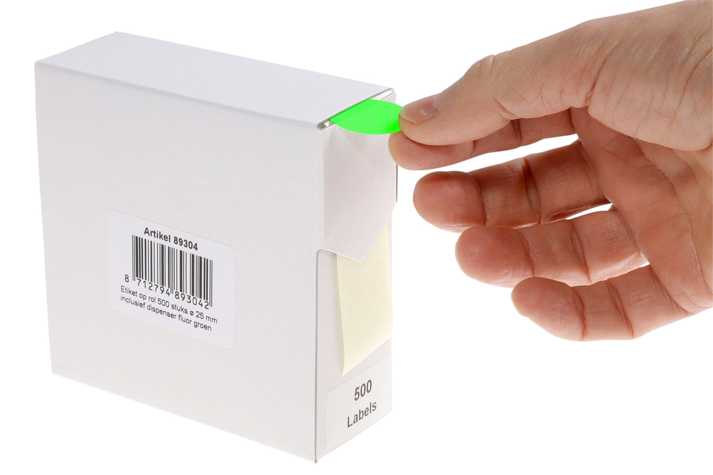 Rillprint 25mm Fluor Groen Op Rol, 500 Stuks - 3
