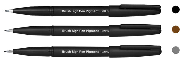 Pentel SESP15-NX Sign Brush Pen Grijs - 2