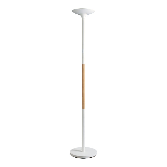 Vloerlamp Unilux Pryska LED hout wit met dimfunctie