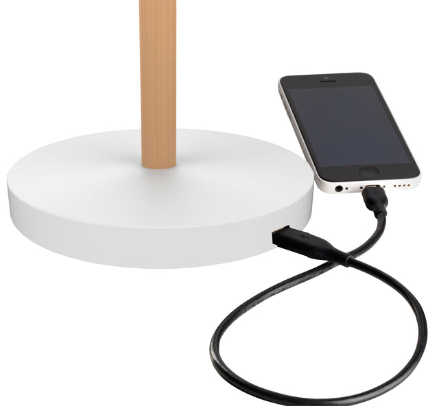 Unilux Vicky LED bureaulamp met houtlook, wit - 3