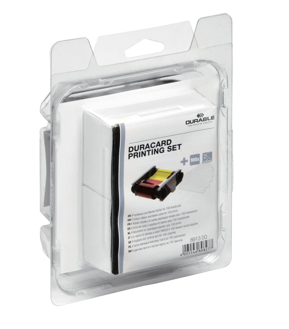 Durable Duracard ID 300 printset met kleurenlint en plastic kaarten