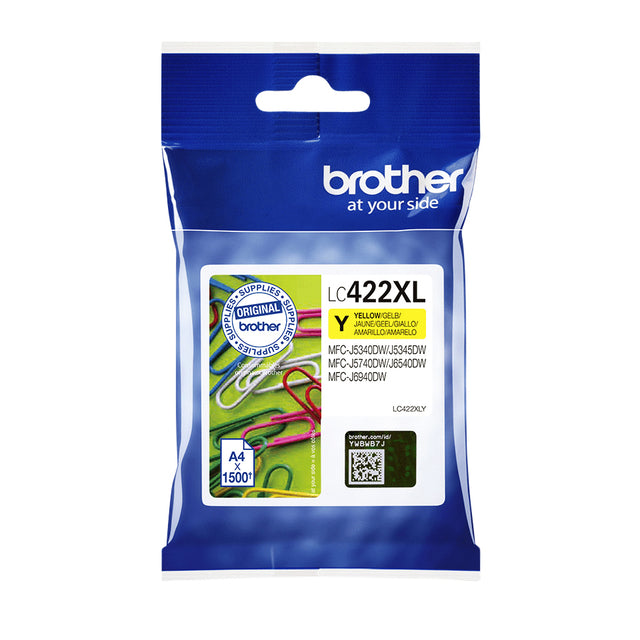 Brother LC-422XLY Gele Inktcartridge - Hoge Capaciteit