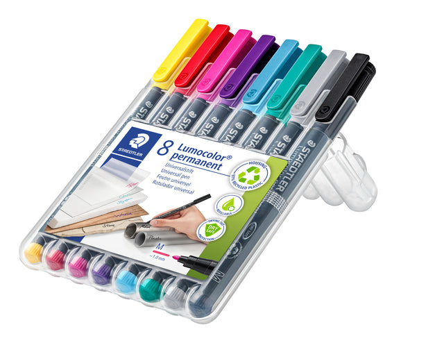Viltstift Staedtler OHP Lumocolor M Perm, Set van 8 kleuren - 2