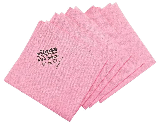 Rode Microvezeldoek Vileda Pro, absorberend en streeploos