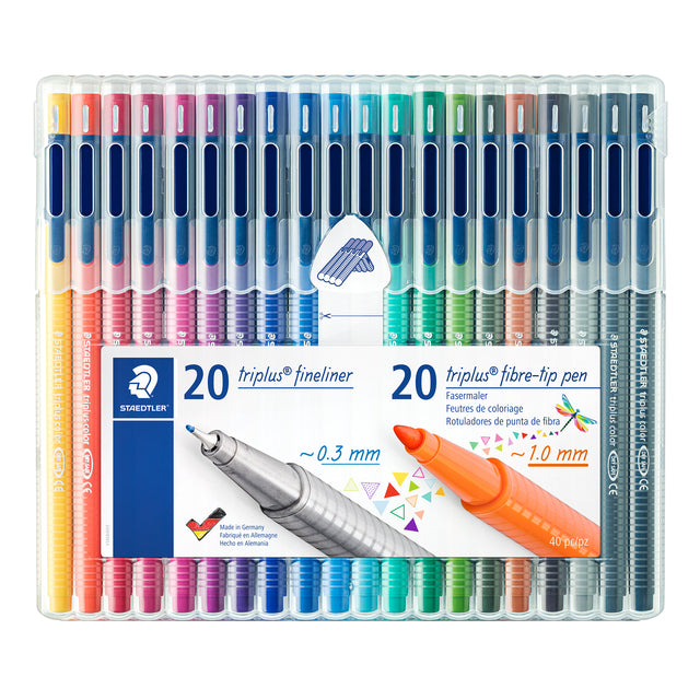 Viltstift en fineliner STAEDTLER triplus 34-delig set