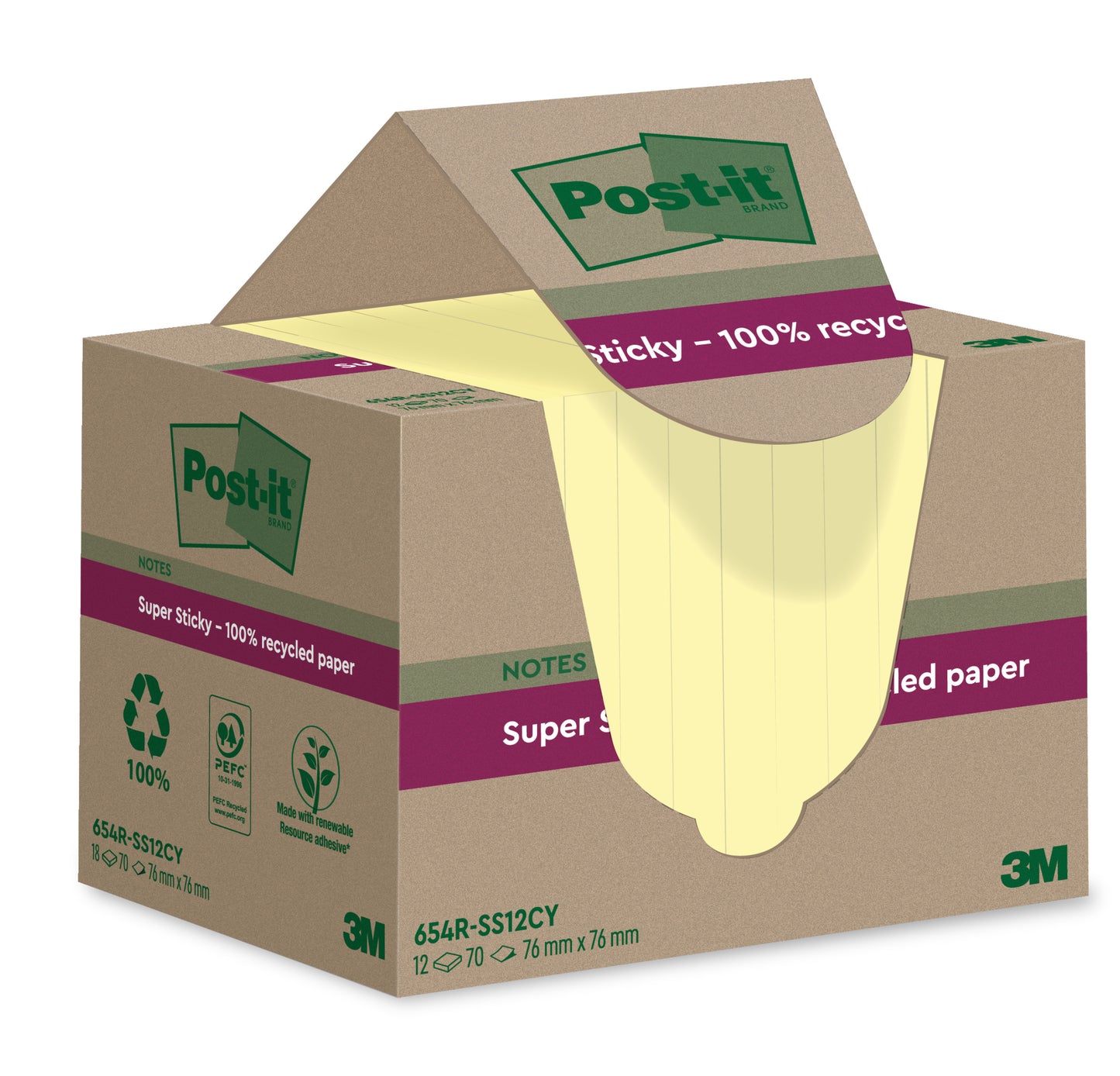 Post-it Super Sticky Recycled Memoblok 12 Blokken - 5